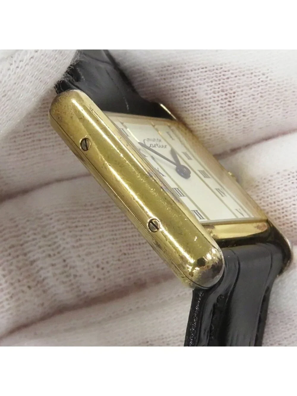 Cartier Must Tank SM Vermeil Watch Ivory Dial Vintage